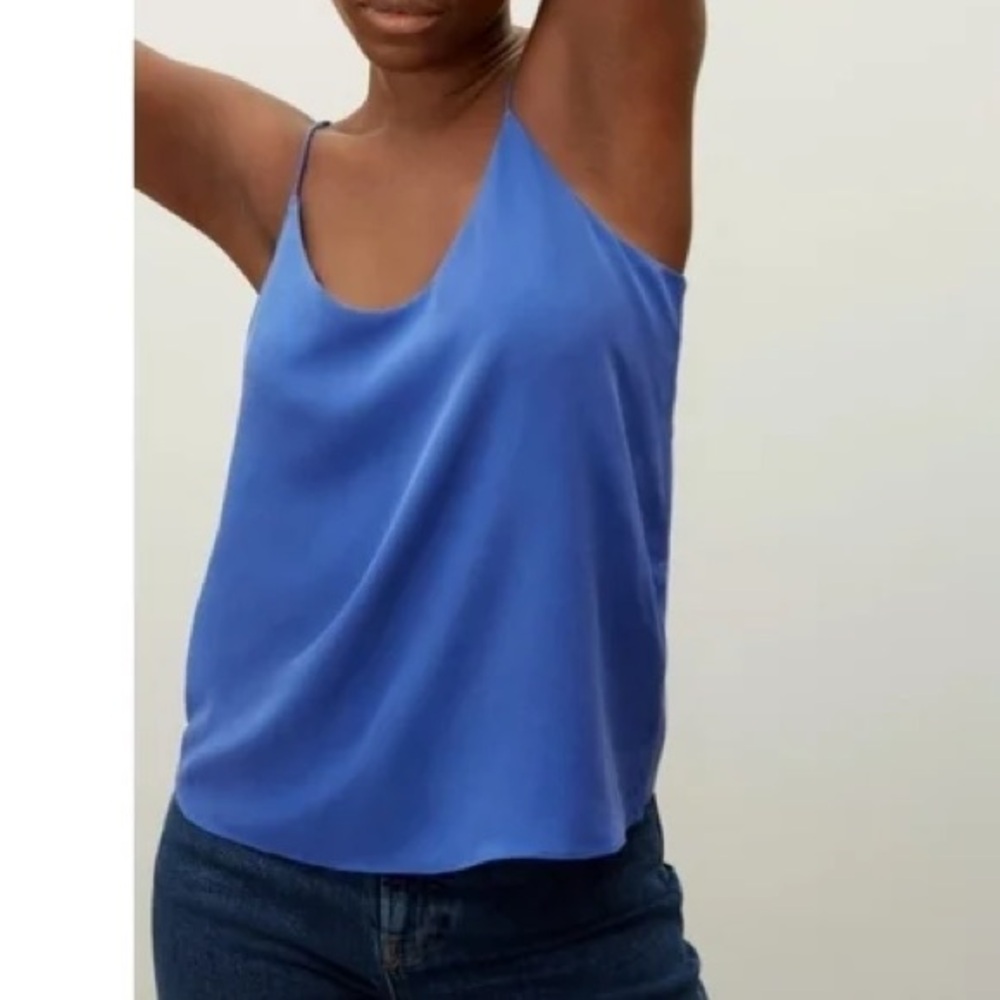Everlane Clean Silk Cami in Blue